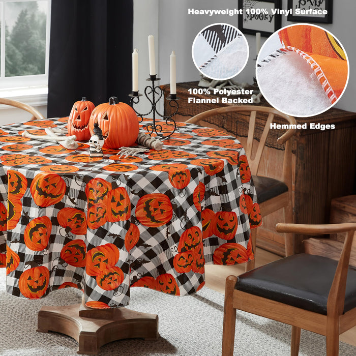 Newbridge Halloween Jack O Lantern Pumpkin Farm Vinyl Tablecloth