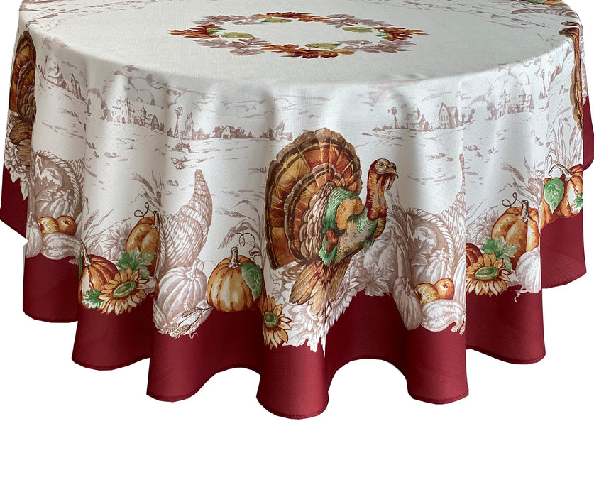 Newbridge Thanksgiving Tablecloths and Dining Décor - Country Turkey and Autumns Bounty