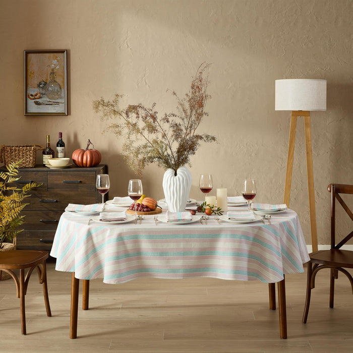 Home Bargains Plus Thanksgiving Hilton Plaid Fabric Tablecloth, Red Taupe Cream Woven Gingham Check Harvest Easy Care Cotton Blend Table Cover and Napkin
