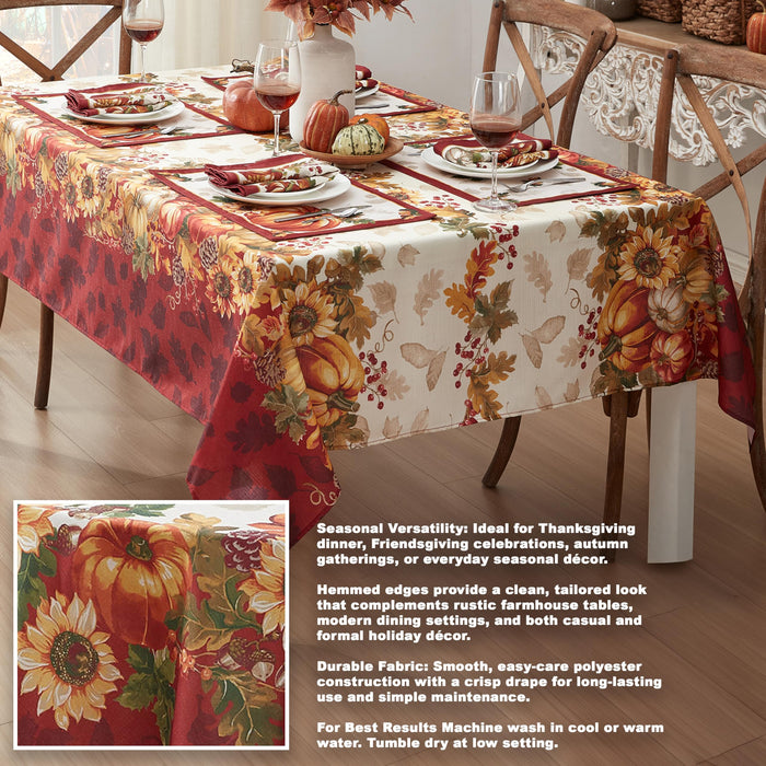 Newbridge Thanksgiving Tablecloths and Dining Décor - Country Turkey and Autumns Bounty