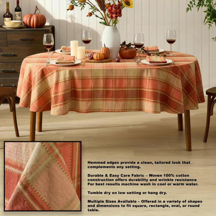 Newbridge Thanksgiving Barnhouse Plaid Cotton Fabric Tablecloth