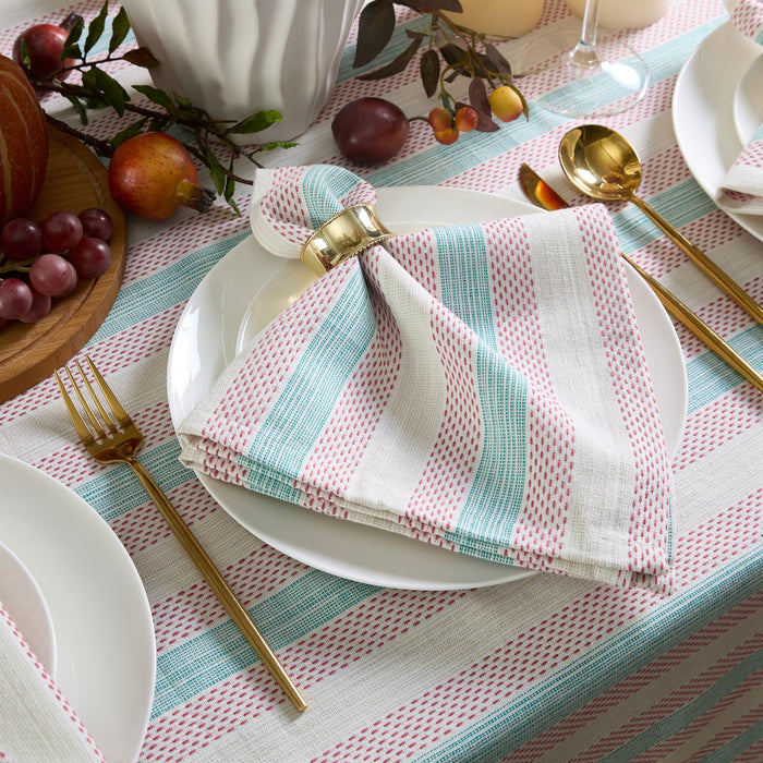 Home Bargains Plus Thanksgiving Hilton Plaid Fabric Tablecloth, Red Taupe Cream Woven Gingham Check Harvest Easy Care Cotton Blend Table Cover and Napkin