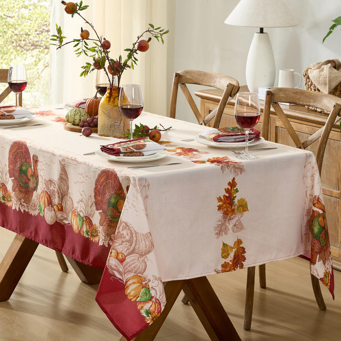 Newbridge Thanksgiving Tablecloths and Dining Décor - Country Turkey and Autumns Bounty