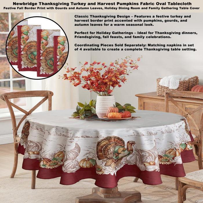 Newbridge Thanksgiving Tablecloths and Dining Décor - Country Turkey and Autumns Bounty