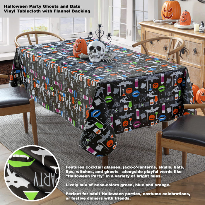 Newbridge Halloween Scream Vinyl Flannel Backed Tablecloth