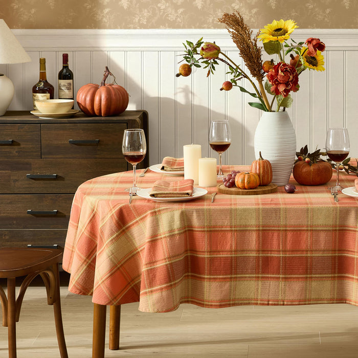 Newbridge Thanksgiving Barnhouse Plaid Cotton Fabric Tablecloth