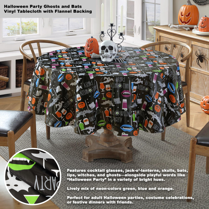 Newbridge Halloween Scream Vinyl Flannel Backed Tablecloth