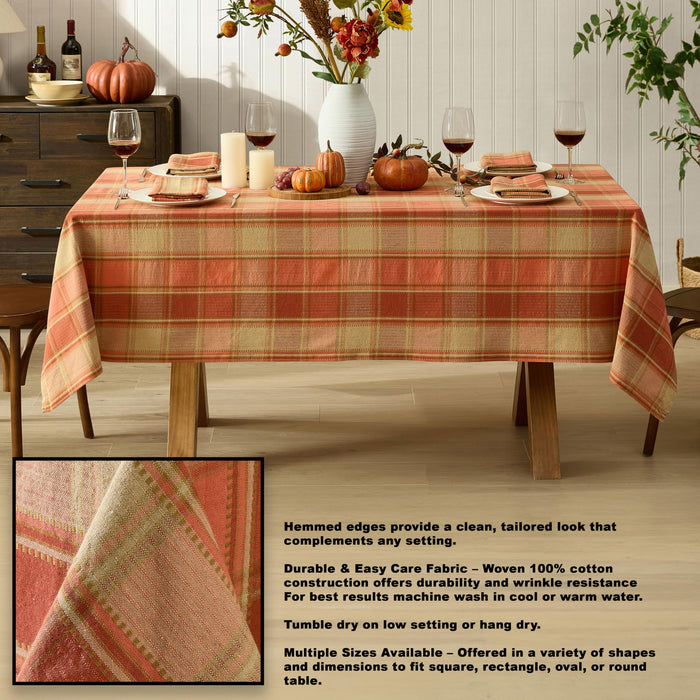 Newbridge Thanksgiving Barnhouse Plaid Cotton Fabric Tablecloth