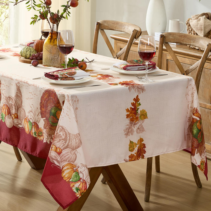 Newbridge Thanksgiving Tablecloths and Dining Décor - Country Turkey and Autumns Bounty