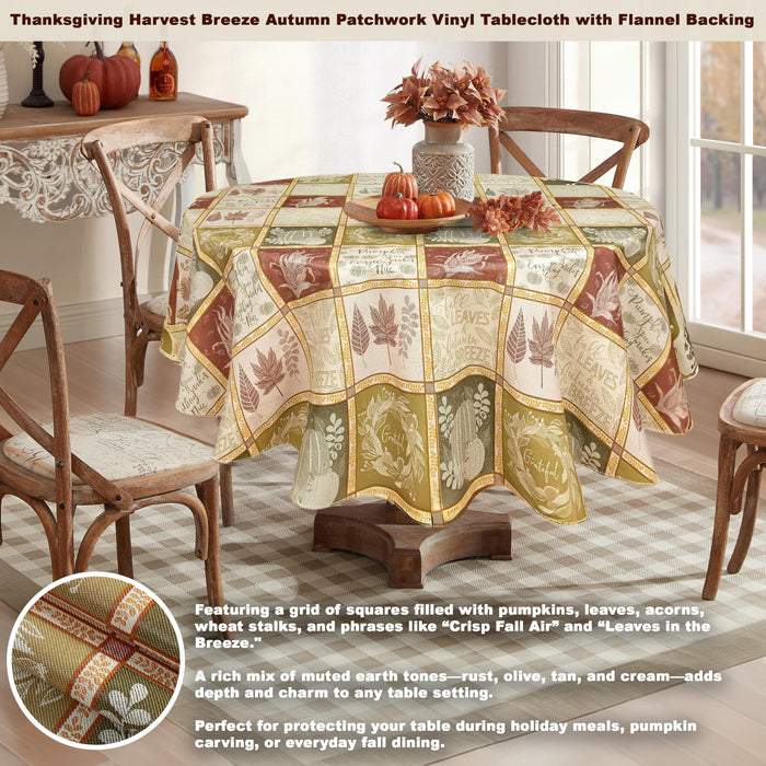 Harvest Breeze Vinyl Thanksgiving Tablecloth by Newbridge