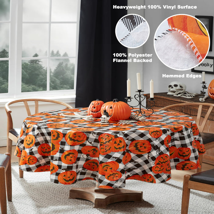 Newbridge Halloween Jack O Lantern Pumpkin Farm Vinyl Tablecloth