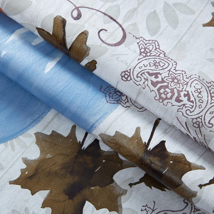 Blue Hampstead Farm Pumpkin Field Autumn and Thanksgiving Vinyl Flannel Back Tablecloth by Newbridge