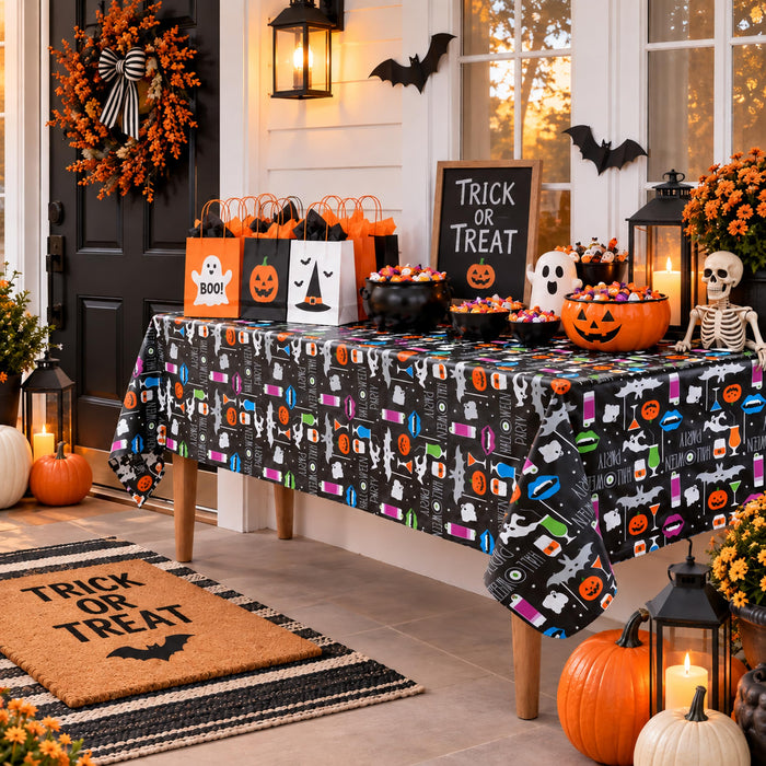 Newbridge Halloween Scream Vinyl Flannel Backed Tablecloth
