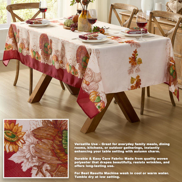 Newbridge Thanksgiving Tablecloths and Dining Décor - Country Turkey and Autumns Bounty