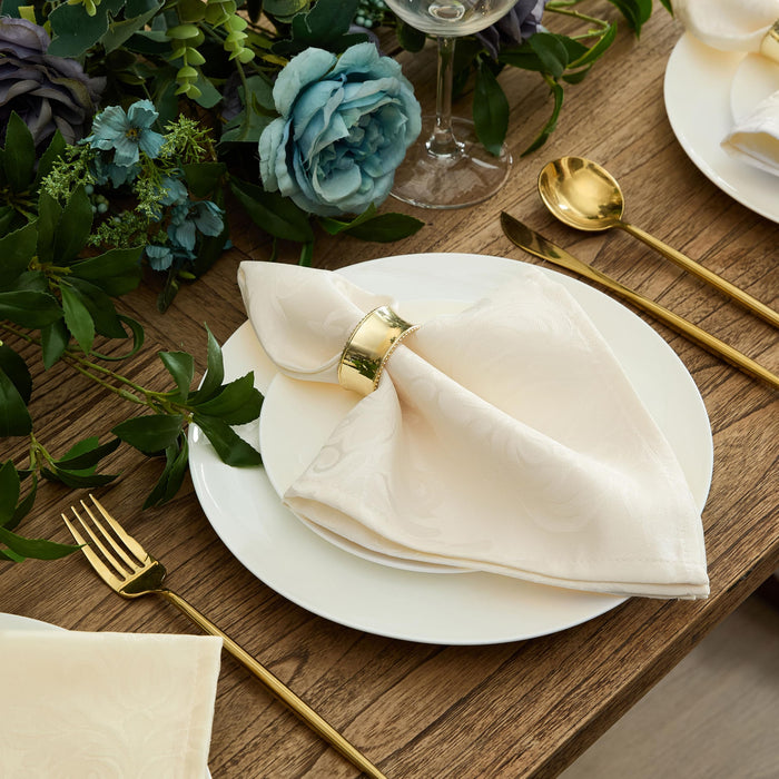 Newbridge Barcelona Luxury Damask Fabric Tablecloth, 100% Polyester, No Iron, Soil Resistant Holiday Tablecloths and Napkins