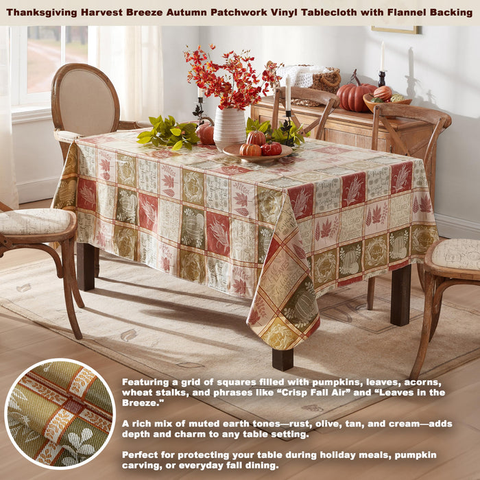 Harvest Breeze Vinyl Thanksgiving Tablecloth by Newbridge