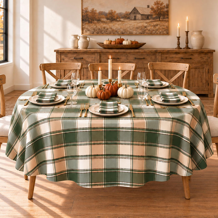 Newbridge Thanksgiving Barnhouse Plaid Cotton Fabric Tablecloth