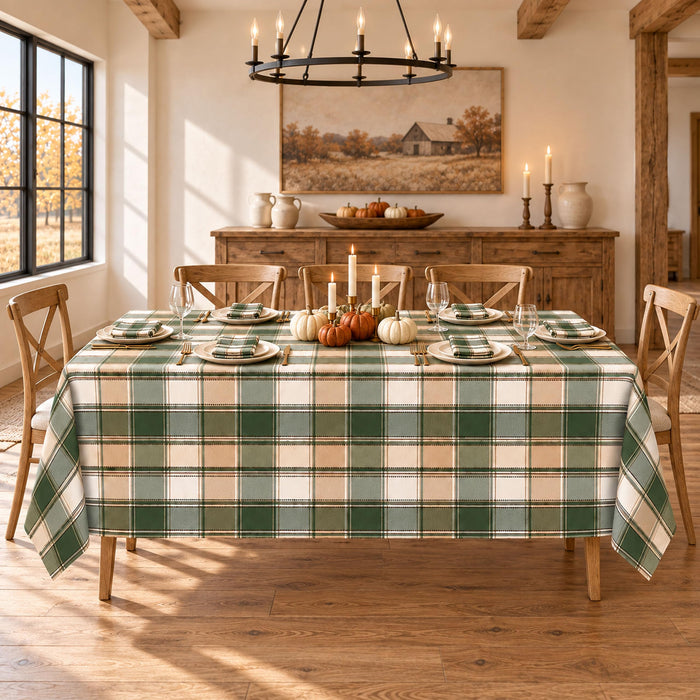 Newbridge Thanksgiving Barnhouse Plaid Cotton Fabric Tablecloth