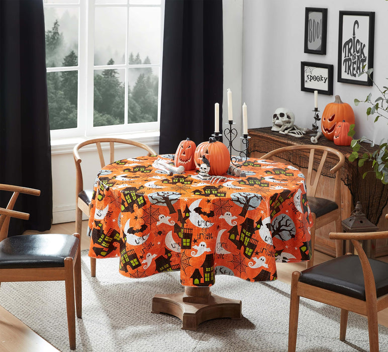 Newbridge Halloween Scream Vinyl Flannel Backed Tablecloth