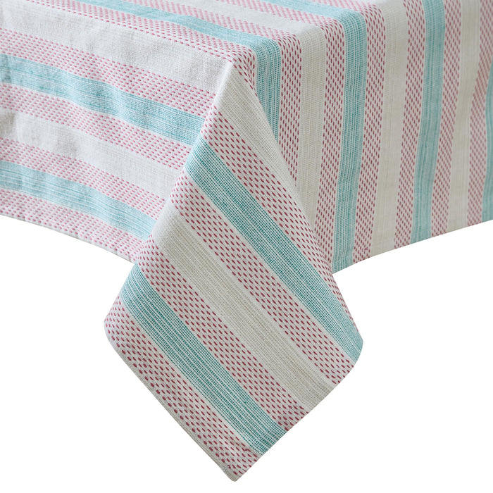 Home Bargains Plus Thanksgiving Hilton Plaid Fabric Tablecloth, Red Taupe Cream Woven Gingham Check Harvest Easy Care Cotton Blend Table Cover and Napkin