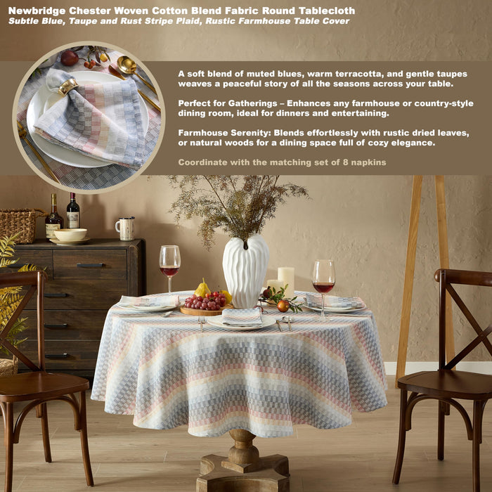 Home Bargains Plus Thanksgiving Hilton Plaid Fabric Tablecloth, Red Taupe Cream Woven Gingham Check Harvest Easy Care Cotton Blend Table Cover and Napkin