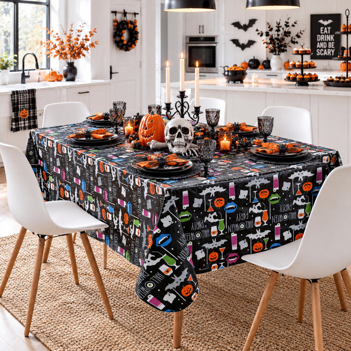 Newbridge Halloween Scream Vinyl Flannel Backed Tablecloth
