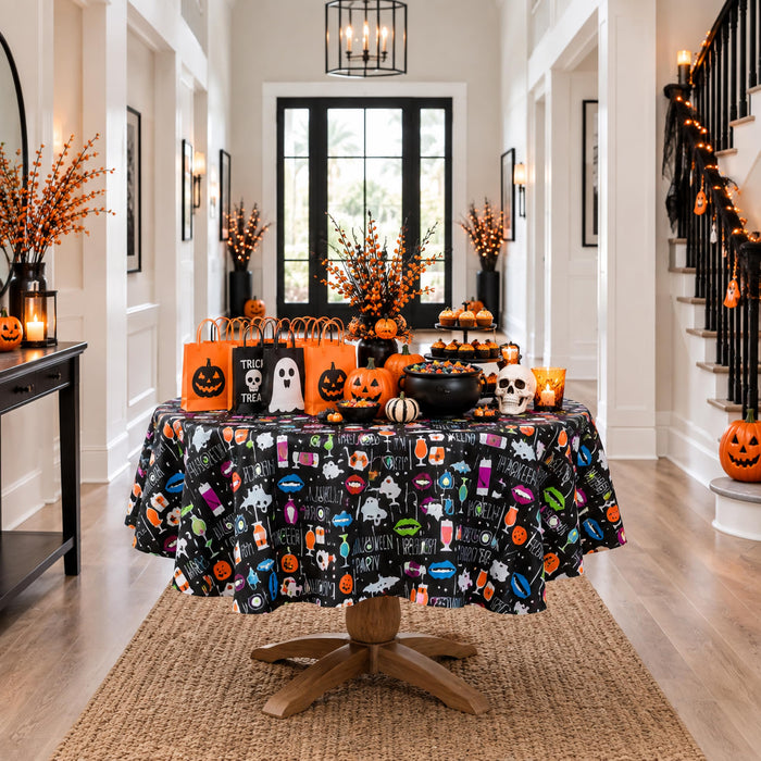 Newbridge Halloween Scream Vinyl Flannel Backed Tablecloth
