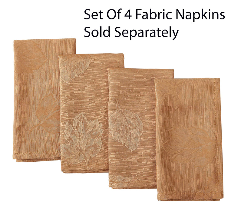 Tremont Leaf Damask Fabric Tablecloth & Napkins, Soil Resistant, Easy Care