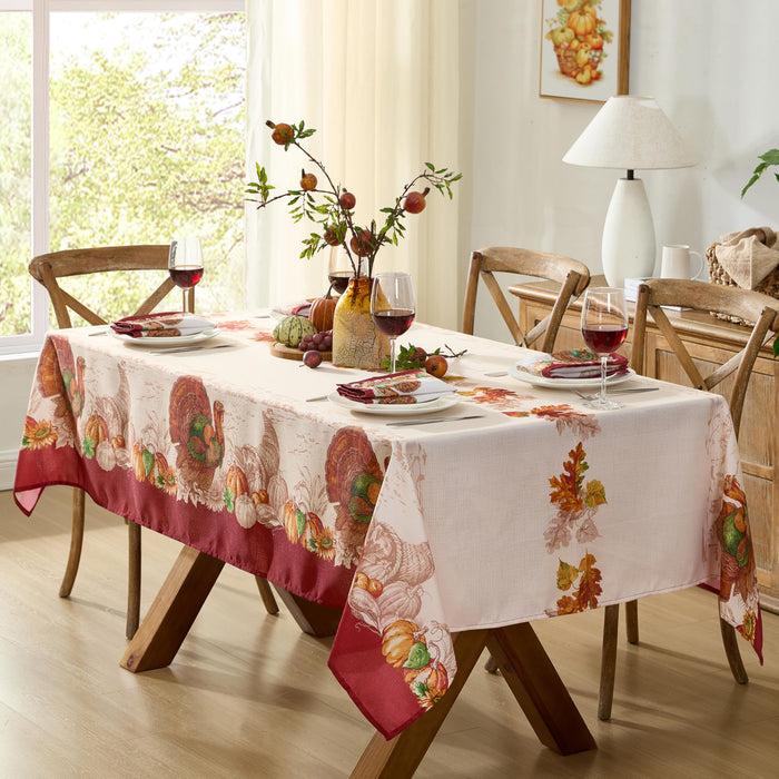 Newbridge Thanksgiving Tablecloths and Dining Décor - Country Turkey and Autumns Bounty