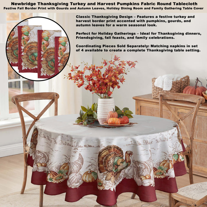 Newbridge Thanksgiving Tablecloths and Dining Décor - Country Turkey and Autumns Bounty