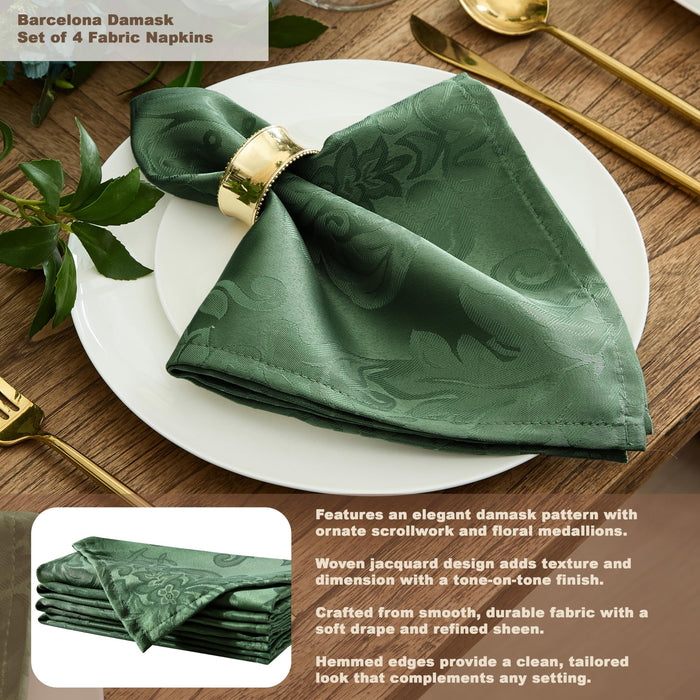 Newbridge Barcelona Luxury Damask Fabric Tablecloth, 100% Polyester, No Iron, Soil Resistant Holiday Tablecloths and Napkins