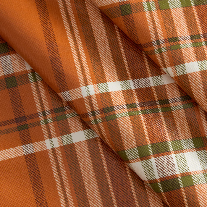 Pocono Plaid Rust and Sage Vinyl Tablecloth with Flannel Backing by Newbridge
