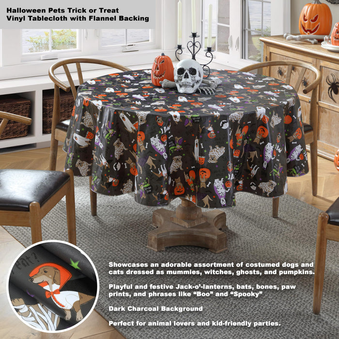 Halloween Pets Vinyl Flannel Backed Tablecloths by Newbridge