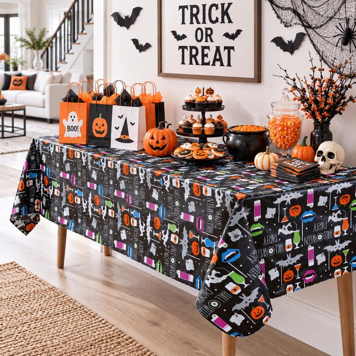 Newbridge Halloween Scream Vinyl Flannel Backed Tablecloth