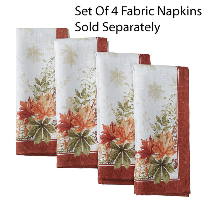 Elements of Nature Fall Foliage Fabric Thanksgiving Tablecloth, Wrinkle Resistant