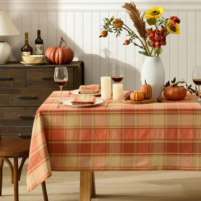 Newbridge Thanksgiving Barnhouse Plaid Cotton Fabric Tablecloth