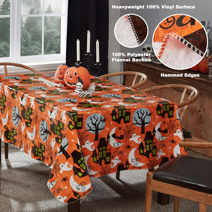 Newbridge Halloween Scream Vinyl Flannel Backed Tablecloth