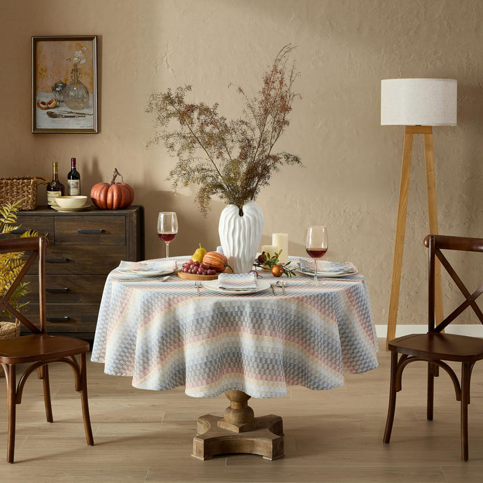 Home Bargains Plus Thanksgiving Hilton Plaid Fabric Tablecloth, Red Taupe Cream Woven Gingham Check Harvest Easy Care Cotton Blend Table Cover and Napkin