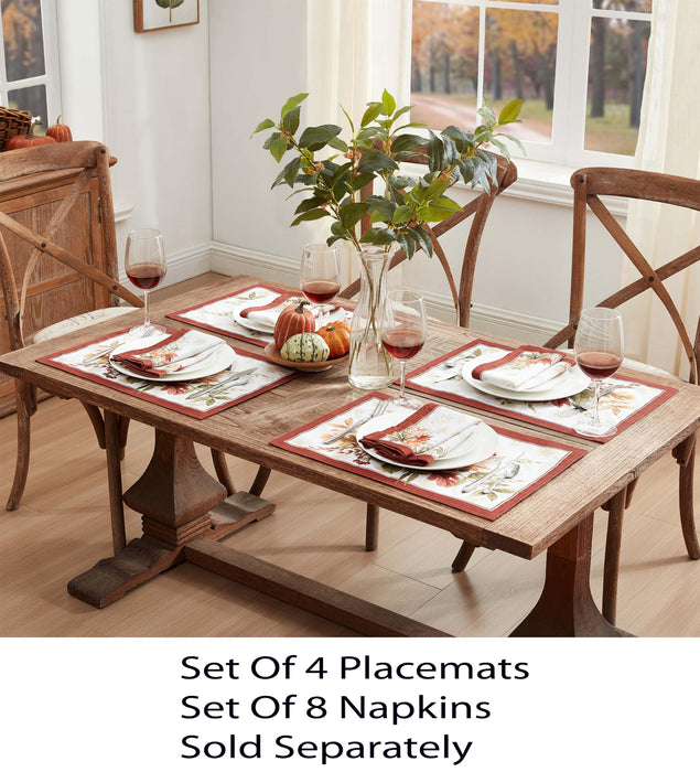 Elements of Nature Fall Foliage Fabric Thanksgiving Tablecloth, Wrinkle Resistant