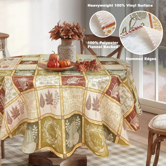 Harvest Breeze Vinyl Thanksgiving Tablecloth by Newbridge