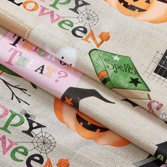 Newbridge Happy Halloween Witches Brew Vinyl Flannel Backed Tablecloth