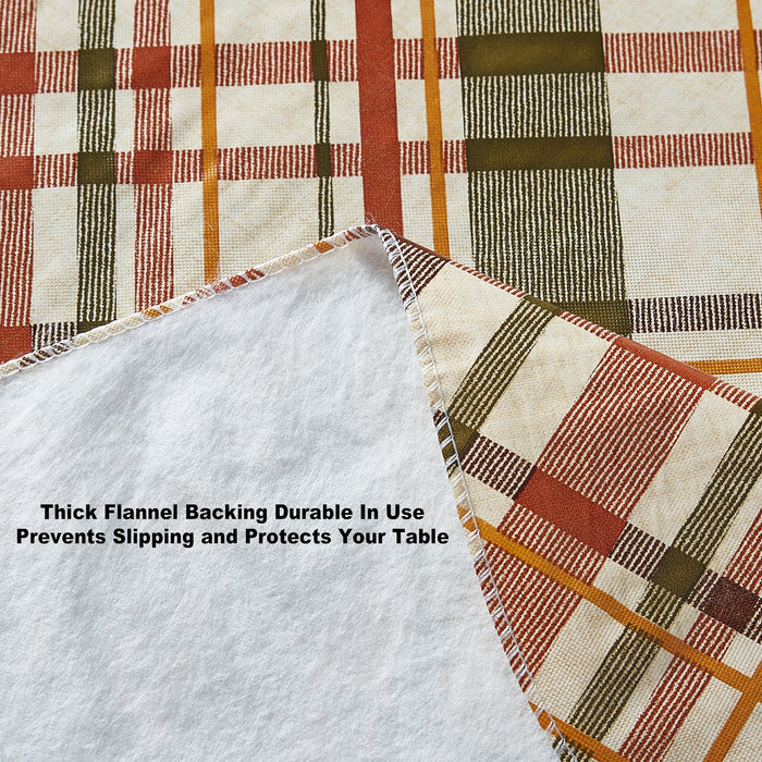 Harvest Diagonal Plaid Contemporary Autumn and Thanksgiving Vinyl Flannel Backed Tablecloth by Newbridge