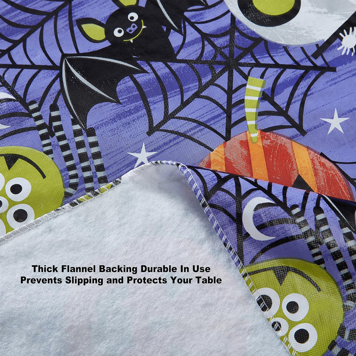 Ghoulish Gang Halloween Vinyl Tablecloth with Flannel Backing by Newbridge
