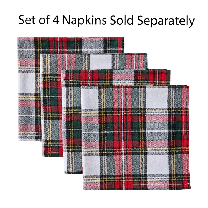 Home Bargains Plus Red Dasher Plaid Cotton Tablecloth, Classic Holiday Tartan Pattern, Cotton Blend Christmas Table Cover for Festive Dining and Seasonal Decor