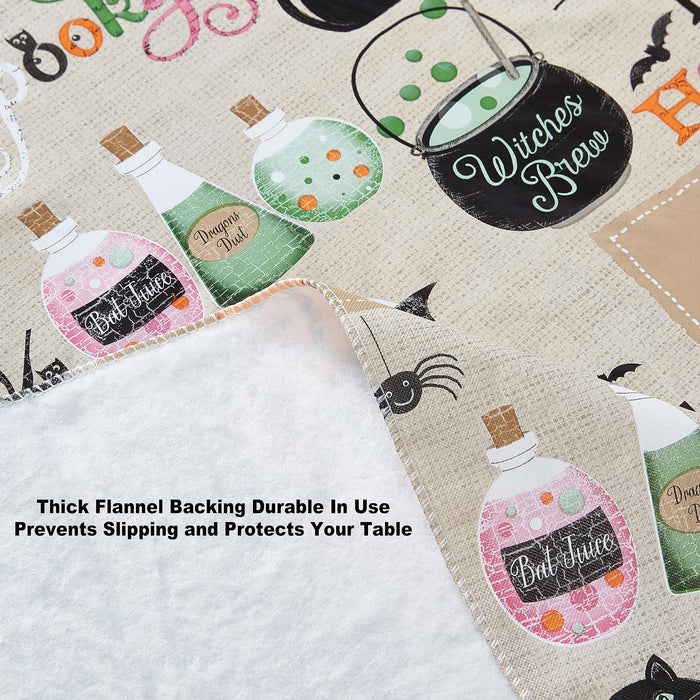 Newbridge Happy Halloween Witches Brew Vinyl Flannel Backed Tablecloth