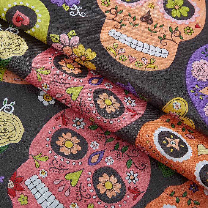 Halloween Sugar Skull Vinyl Flannel Backed Tablecloth by Newbridge