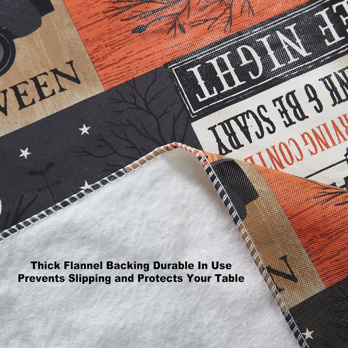 Rustic Spooky Farm Halloween Vinyl Tablecloth with Flannel Backing by Newbridge